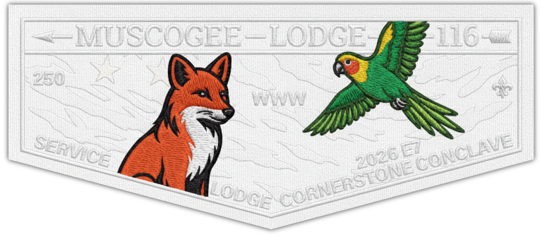 Illustration of the Muscogee Lodge 2026 Conclave Fundraiser Flap